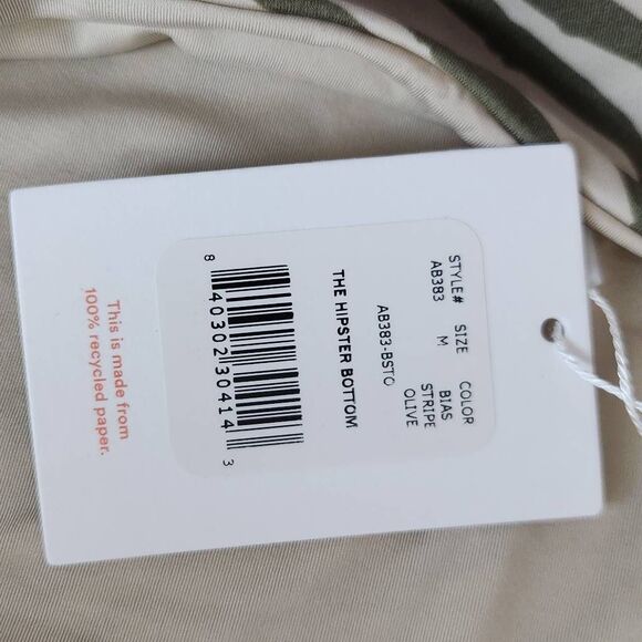 Andie Green and Tan Swim Bottom NWT Medium Green Stripe Andie Swim Bikini Bottom - Picture 9 of 11